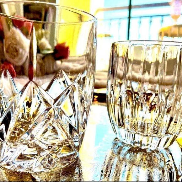 ♥️ RARE cocktail glasses BROOKSIDE Waterford double old fashioned LARGE 16oz! - Picture 16 of 16